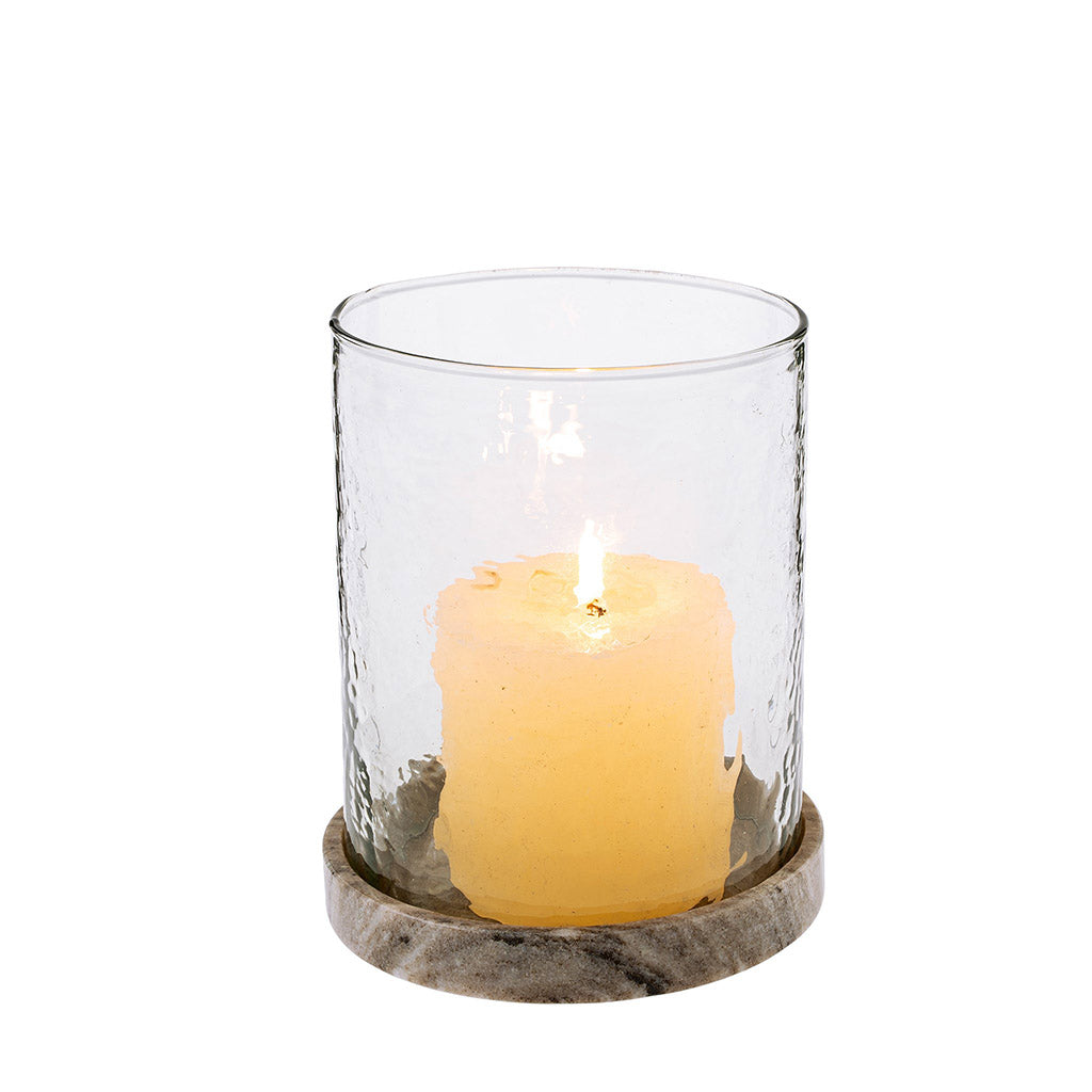 Small Marble Candle Hurricane