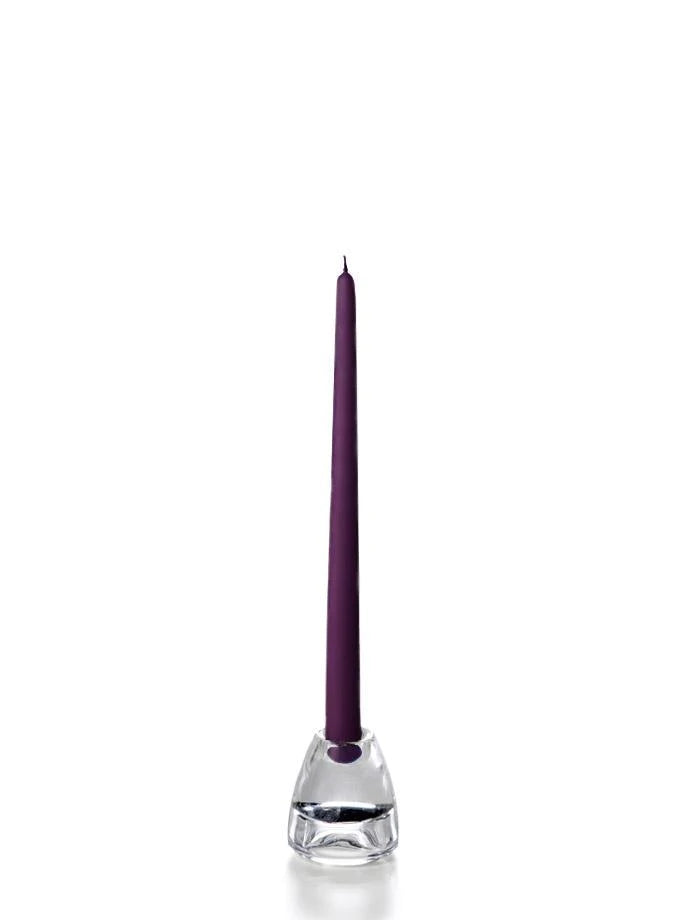 Pair Dark Purple 12" Taper Candles