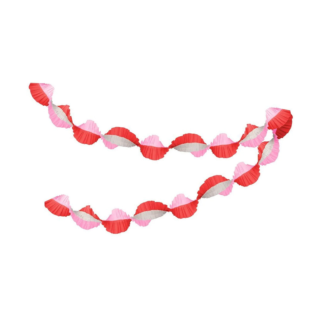 Red, Pink + White Stitched Streamer