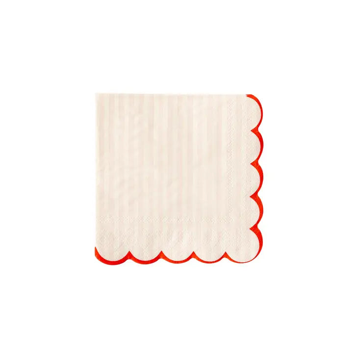 Valentine Stripe Scallop Napkin