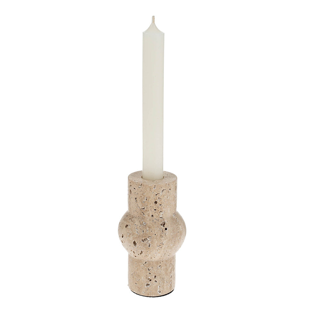 Tall Nora Travertine Candle Holder