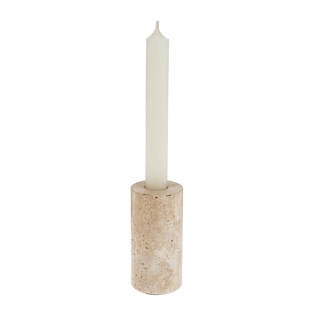Tall Ava Travertine Candle Holder