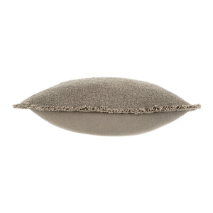 Taupe Fringed Boucle Pillow