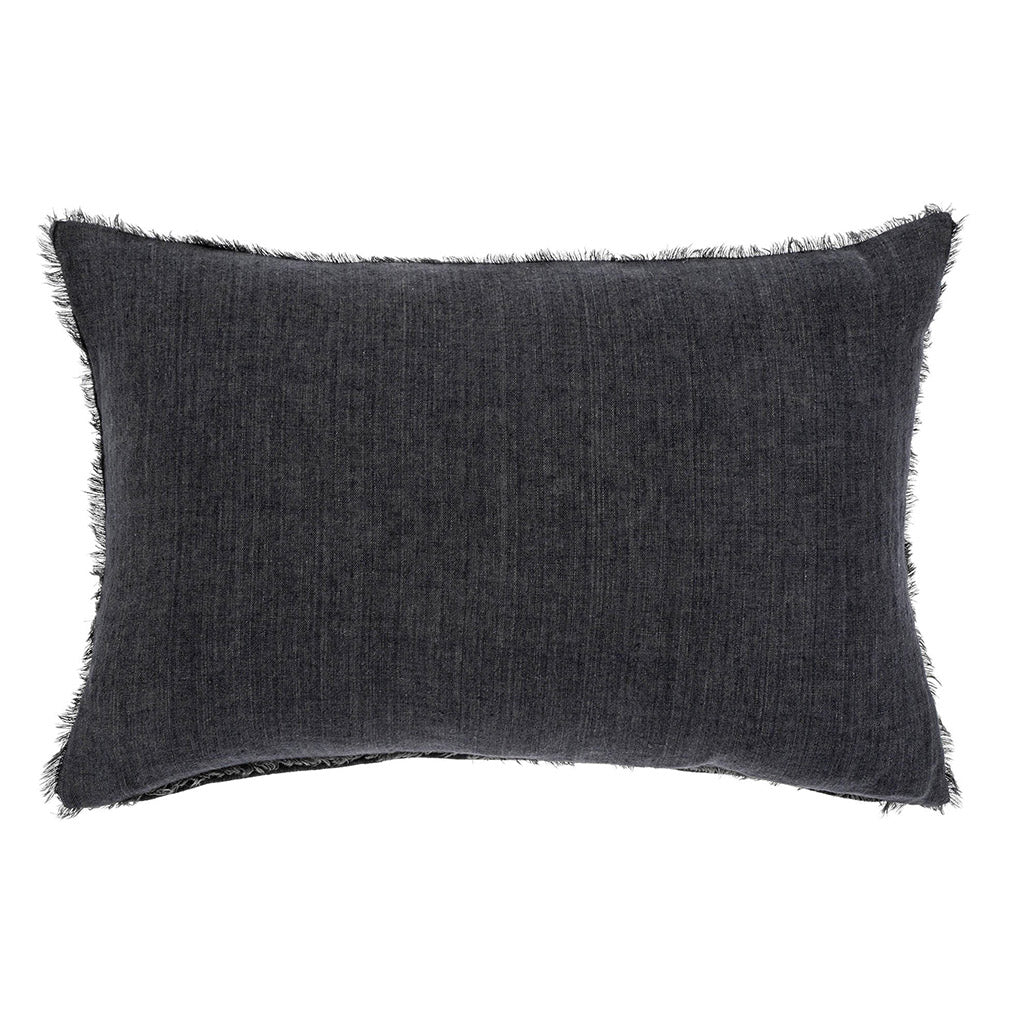 Charcoal Rectangular Linen Pillow