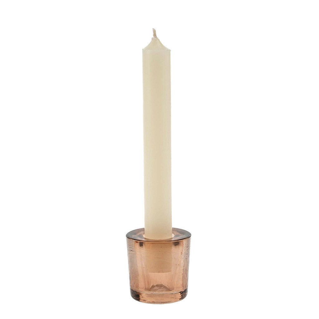 Tall Blush Prism Candle Holder
