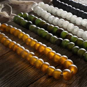 Amber Frosted Glass Tassel Beads