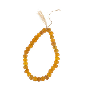 Amber Frosted Glass Tassel Beads