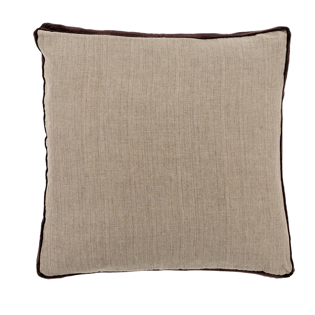 Chocolate Velvet Trim Pillow