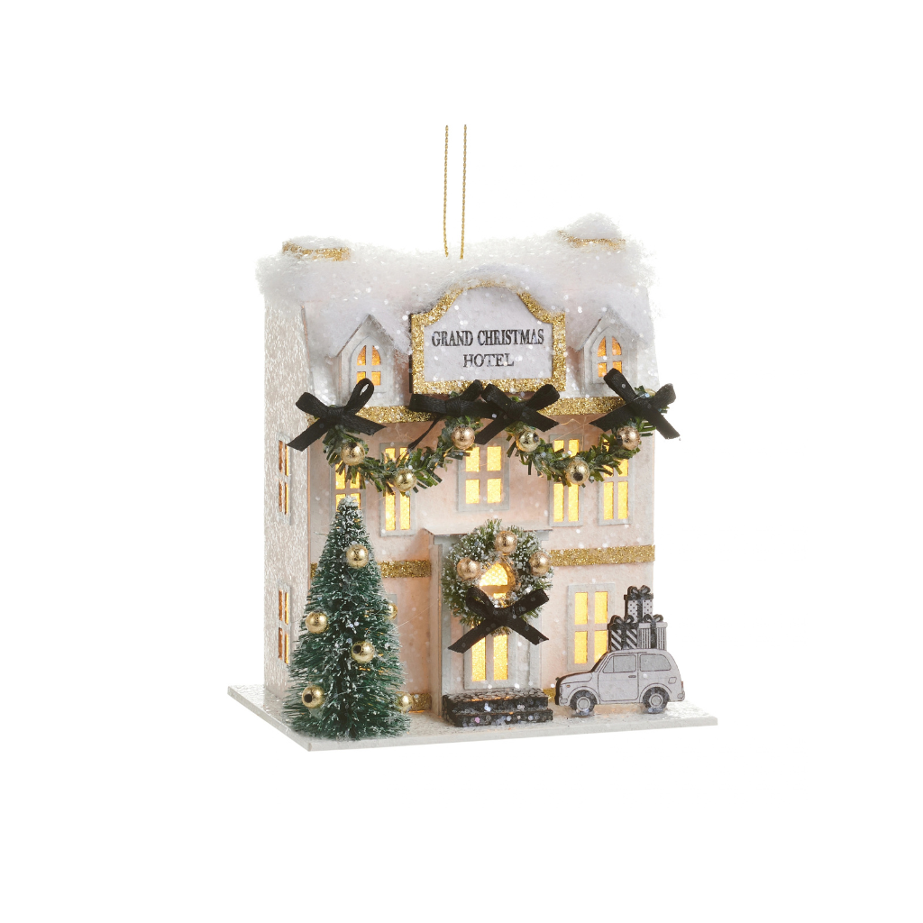 Lighted Christmas Hotel Ornament