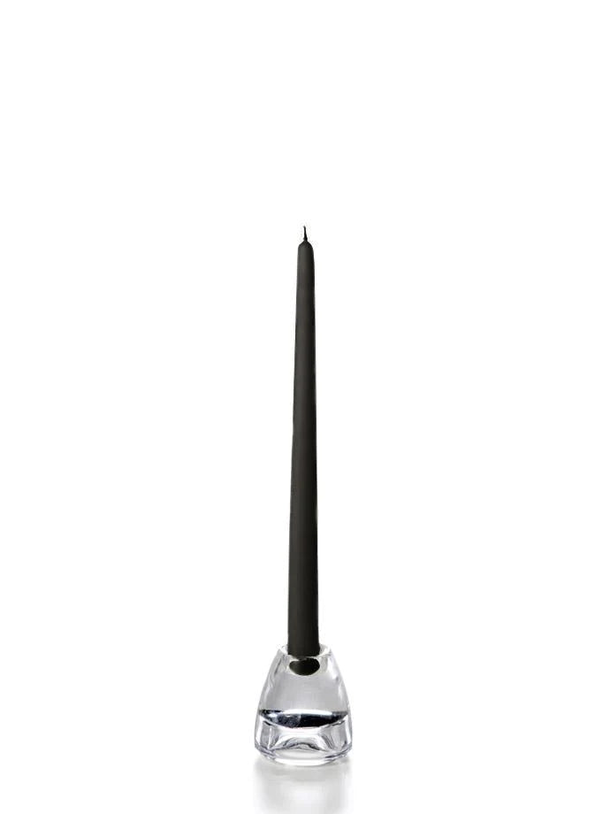 Pair Black 12" Taper Candles
