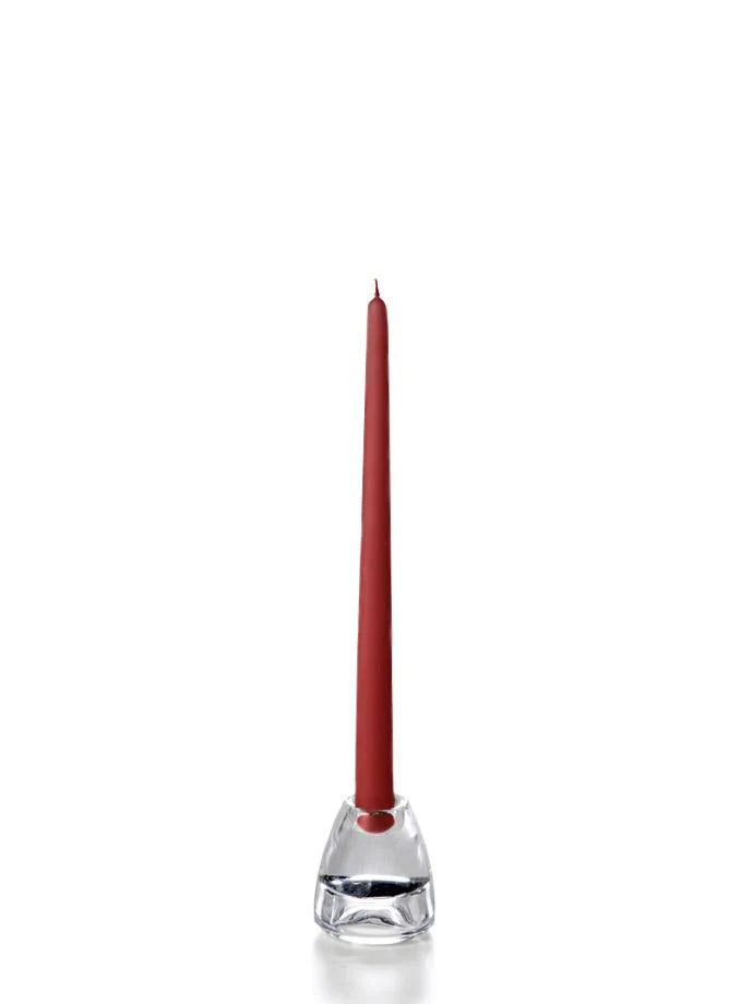 Pair Burgundy 12" Taper Candles