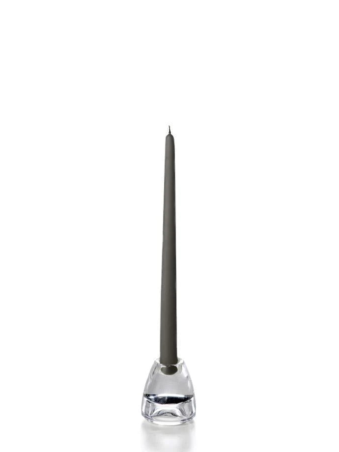 Pair Gray 12" Taper Candles