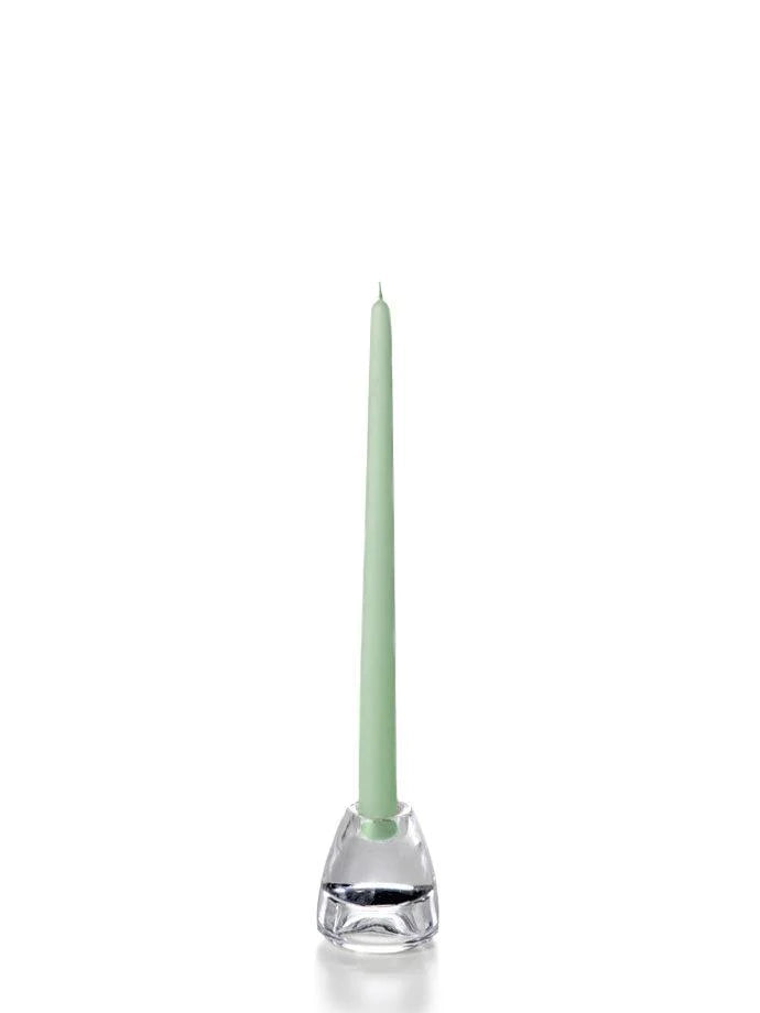 Pair Sage 12" Taper Candles