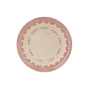Red & Green Stoneware Plate