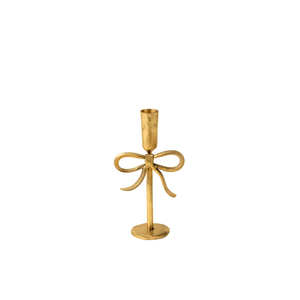 Small Gold Bow Forged Candlestick