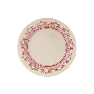 Red & Green Stoneware Plate