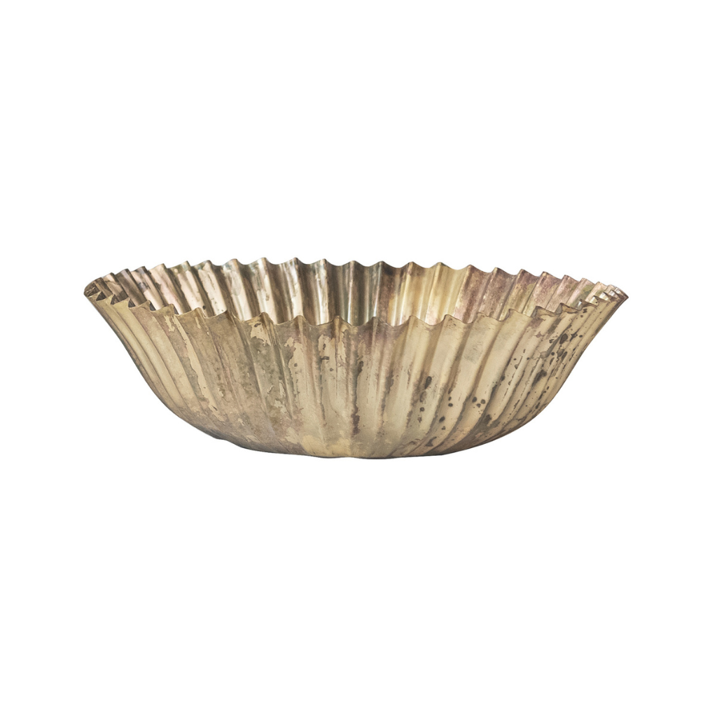 Lg Fluted Metal Bowl