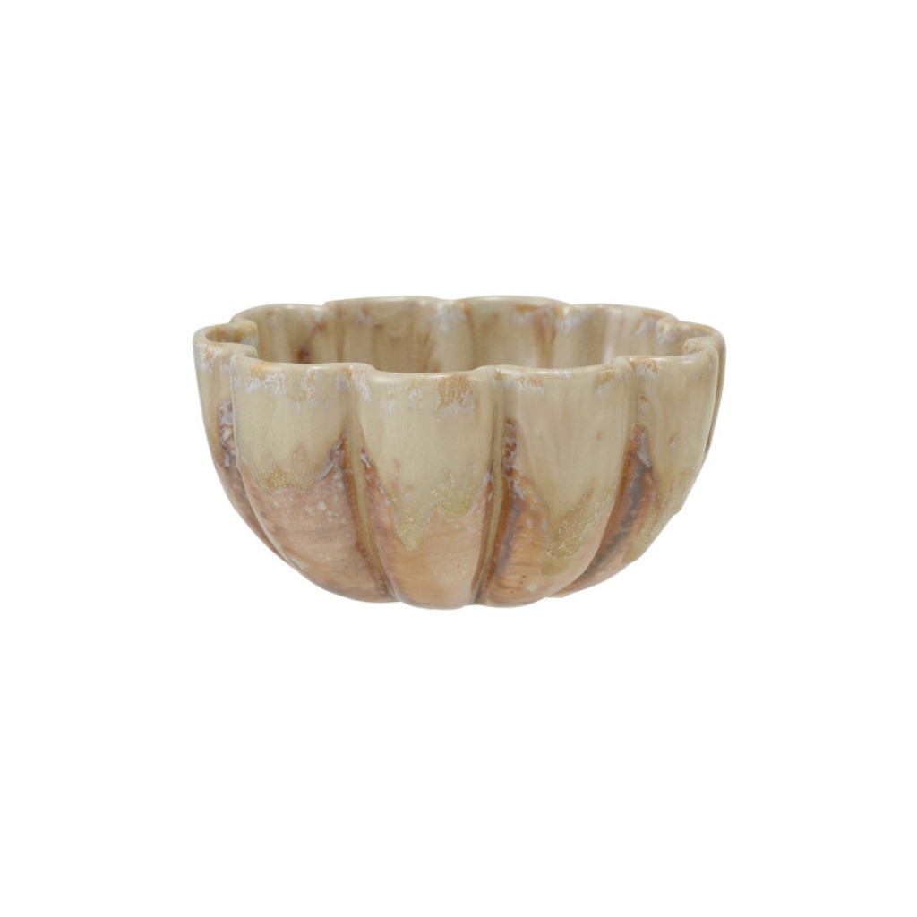 Fluted Scalloped Stoneware Bowl