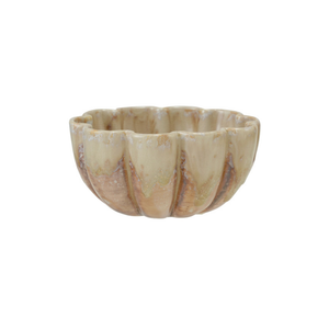 Fluted Scalloped Stoneware Bowl