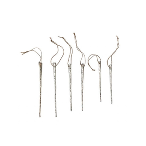 S/6 Mercury Glass Icicle Ornaments