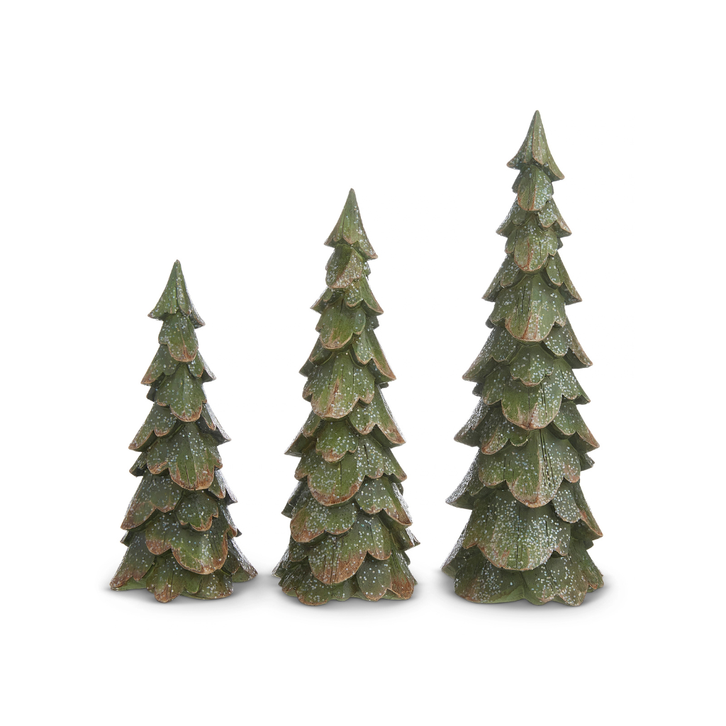 Green Wood Carved Trees