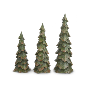 Green Wood Carved Trees