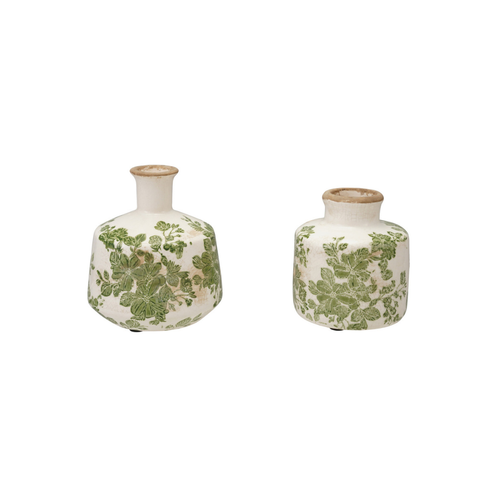 Botanical Stoneware Vase