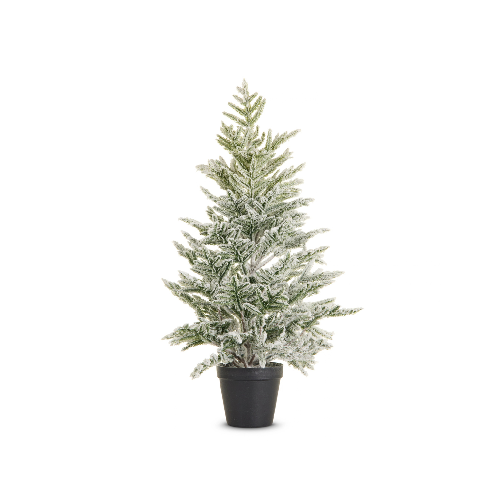 Potted Flocked Pine Tree