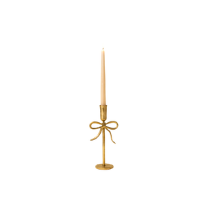 Large Gold Bow Forged Candlestick