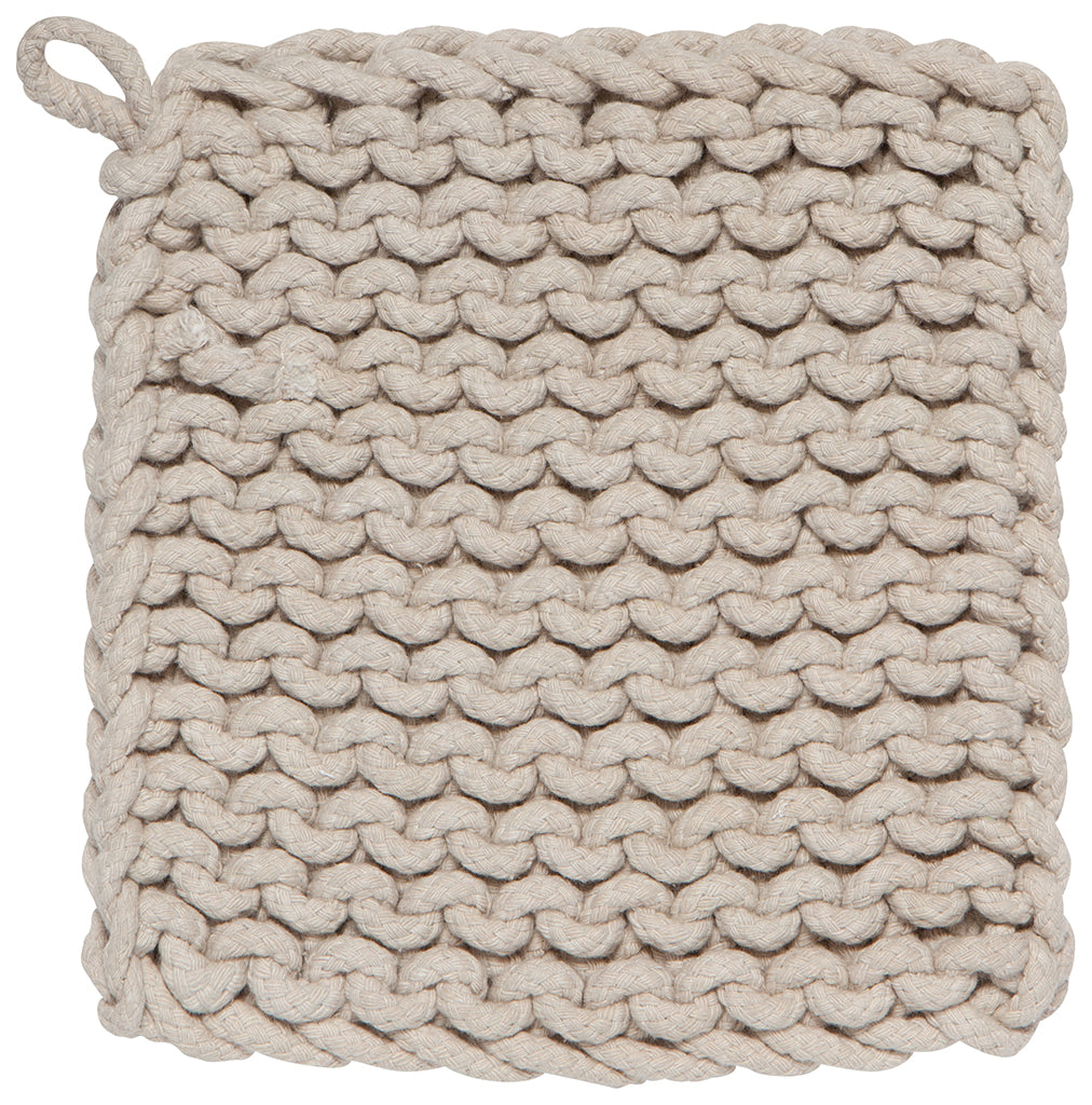 Chunky Knit Dove Gray Pot Holder