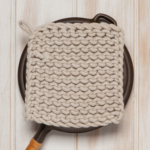 Chunky Knit Dove Gray Pot Holder