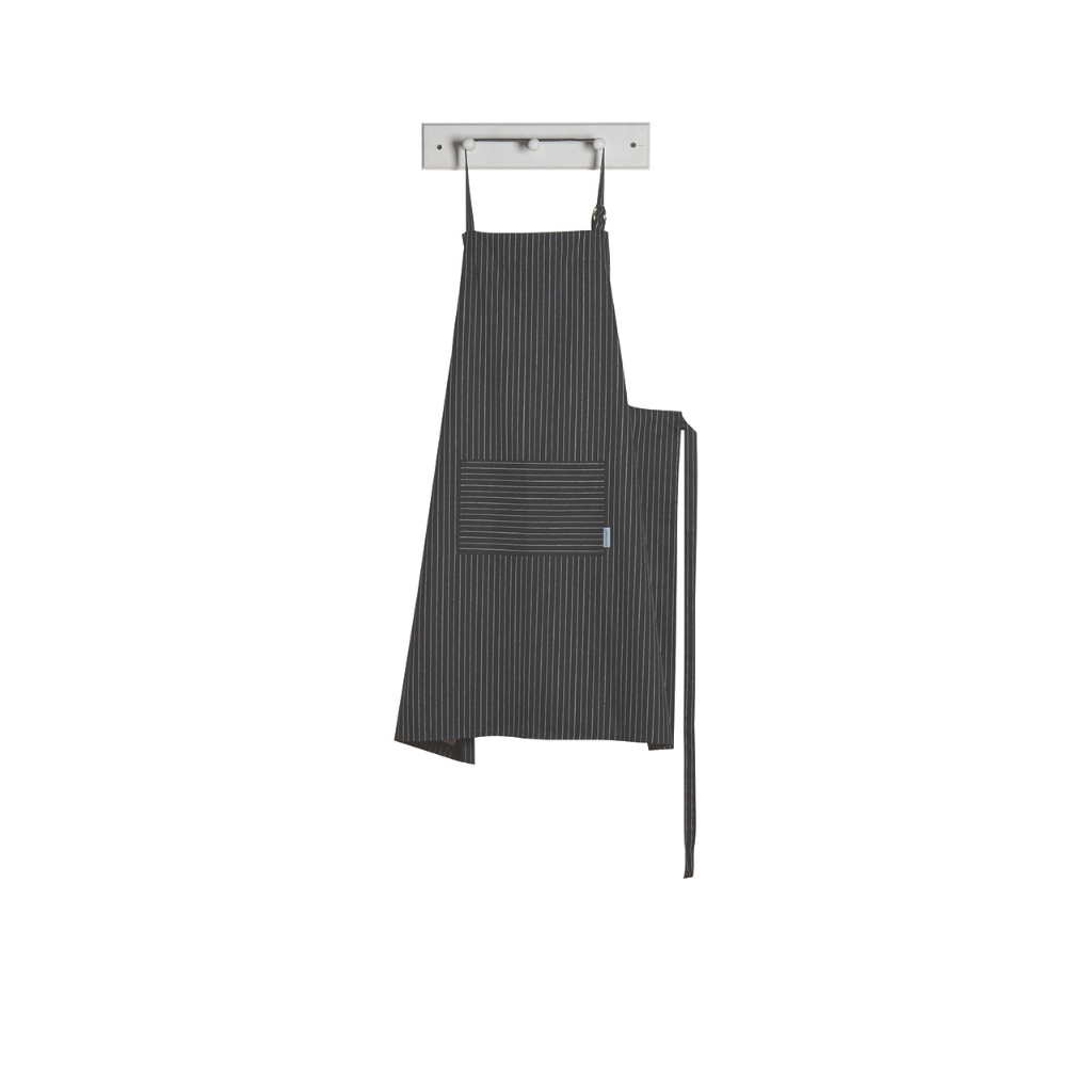 Mighty Pinstripe Black Apron