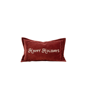 Red Happy Holidays Pillow