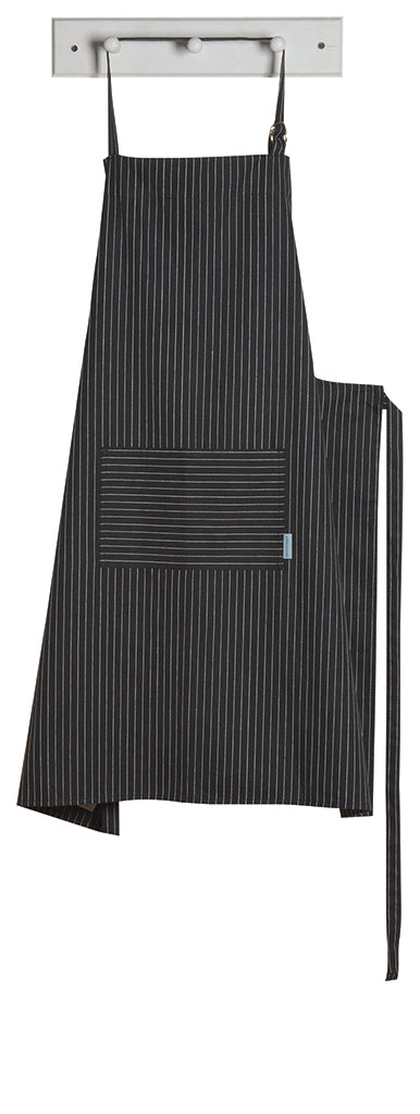 Mighty Pinstripe Black Apron