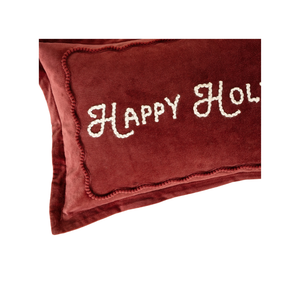 Red Happy Holidays Pillow