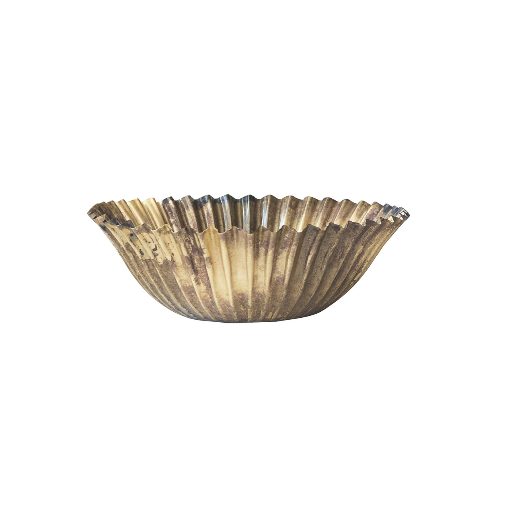 Sm Fluted Metal Bowl
