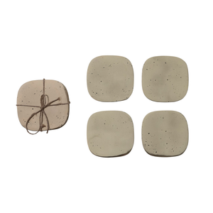 S/4 Pocked Gold Finish Coasters