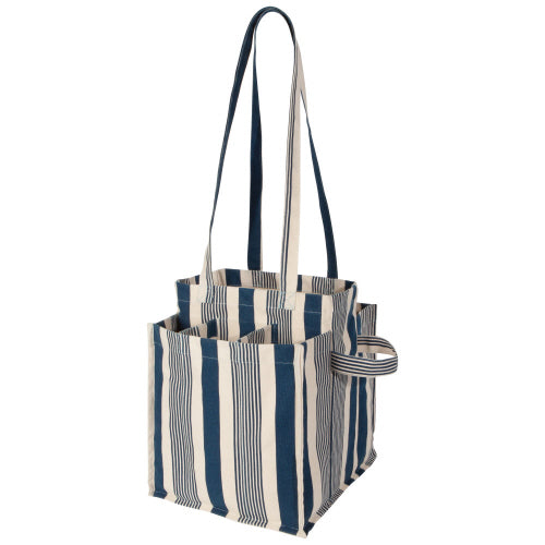 Navy Striped Shopping Tote