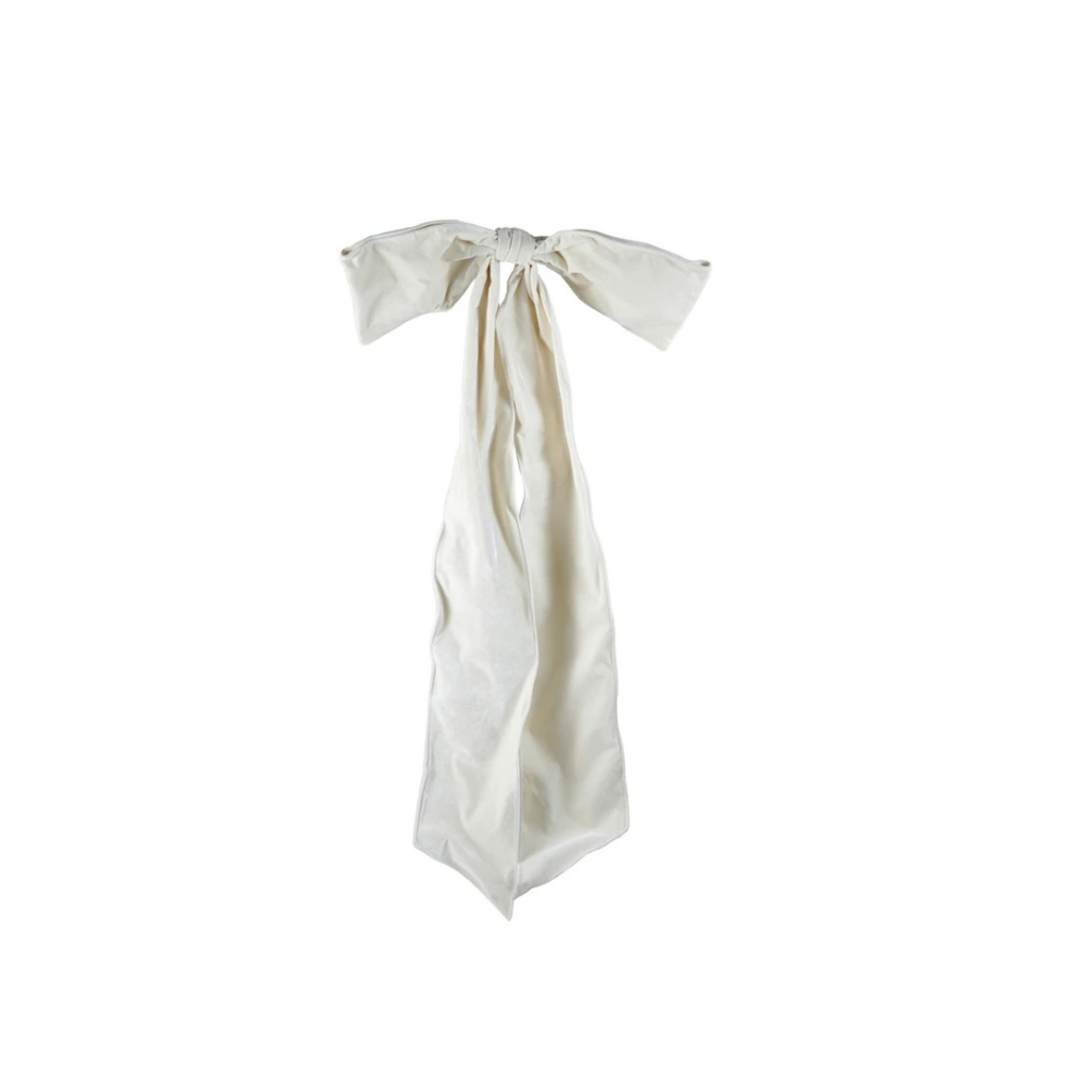 Oversized Ivory Fabric Bow