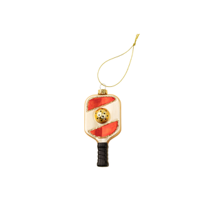 Pickle Ball Glass Ornament