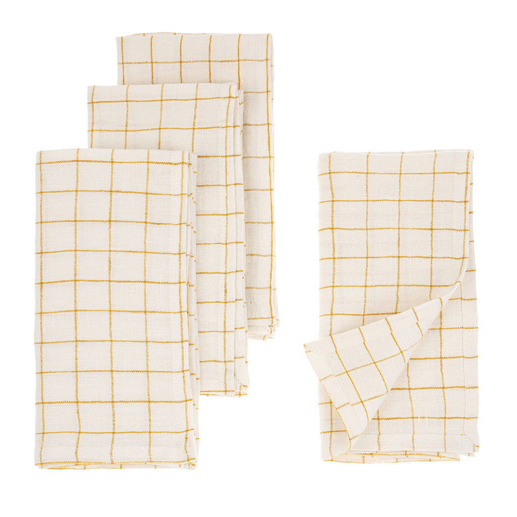 Yellow Linen Check Napkin