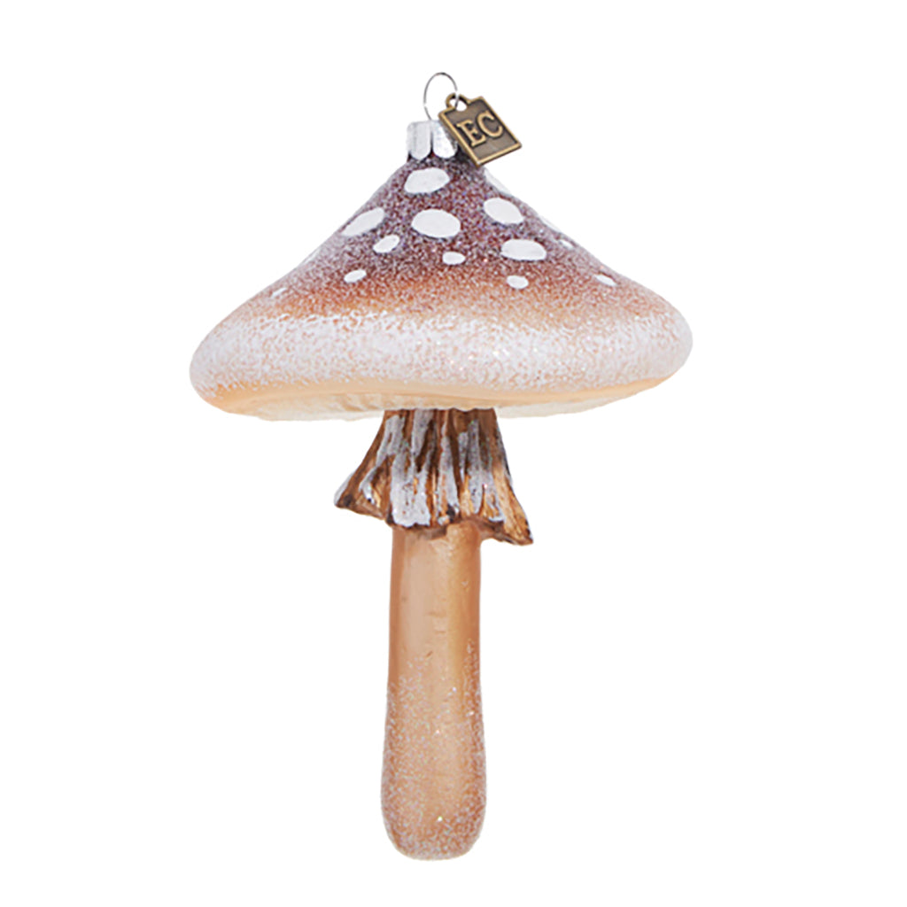 Brown Glass Toadstool Ornament