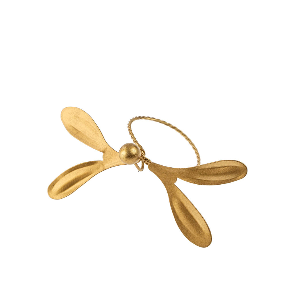 Gold Mistletoe Napkin Ring