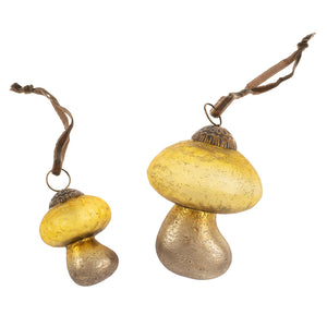 Small Gold Glass Mushroom Ornament