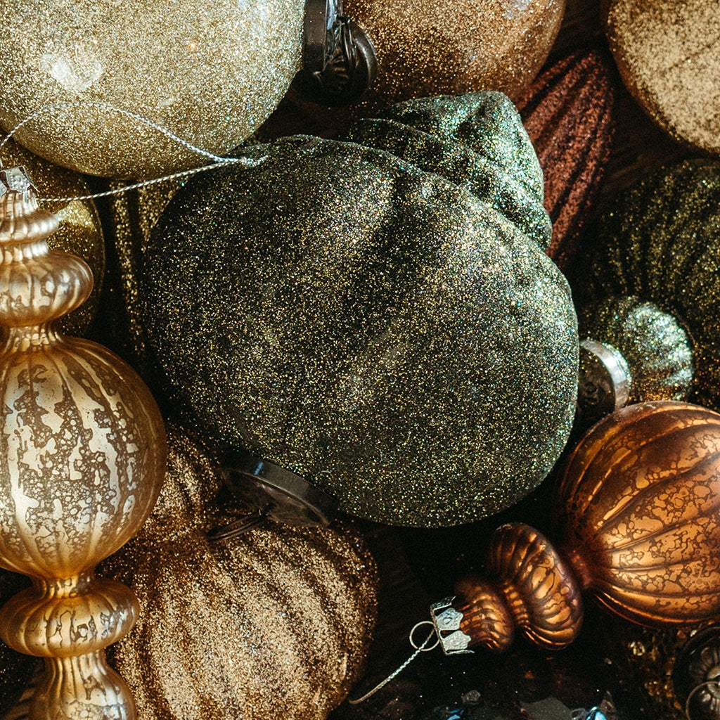 Wide Dark Moss Shimmer Ornament