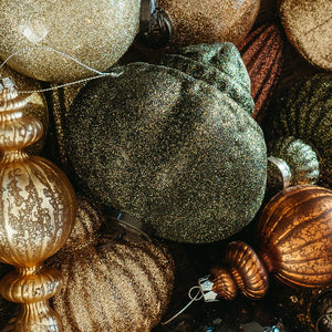 Wide Dark Moss Shimmer Ornament