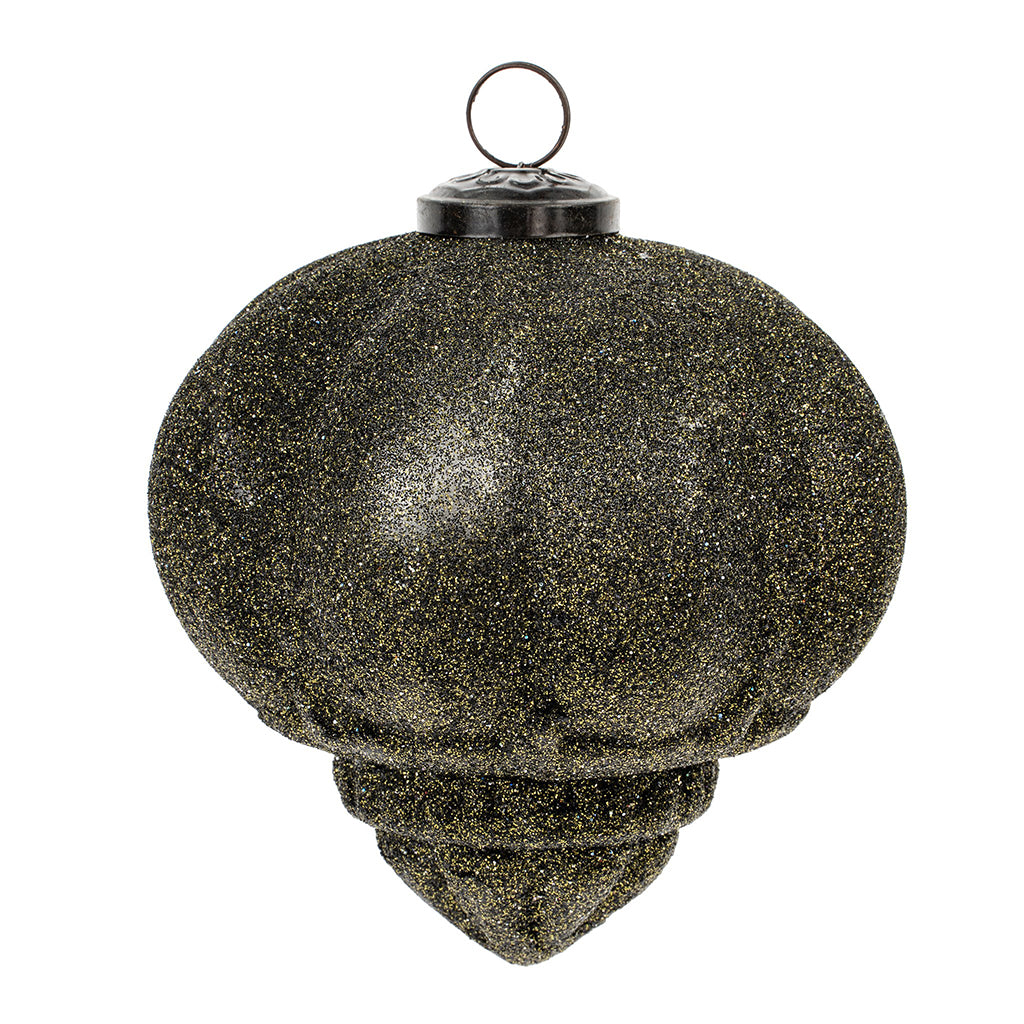 Wide Dark Moss Shimmer Ornament