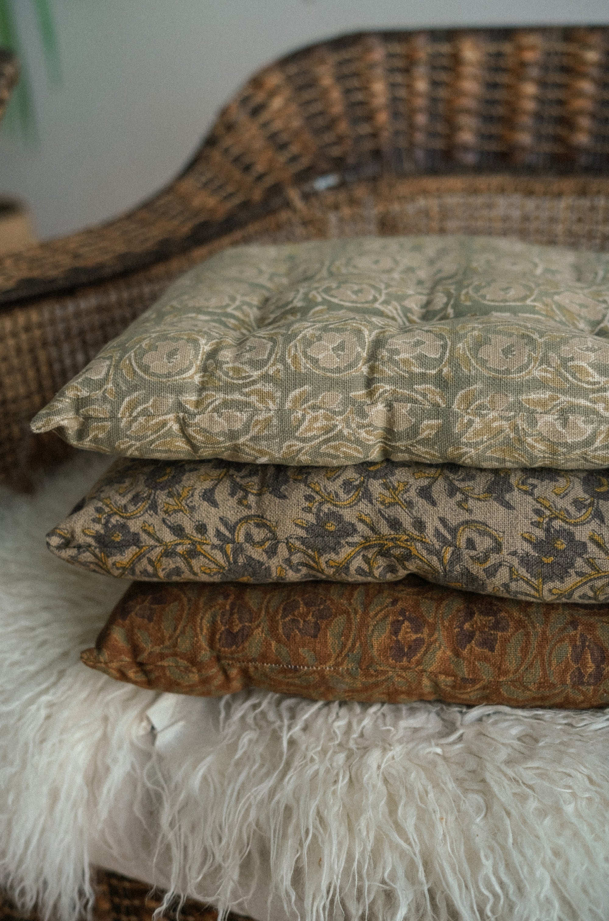 Lata Block Print Chair Pad