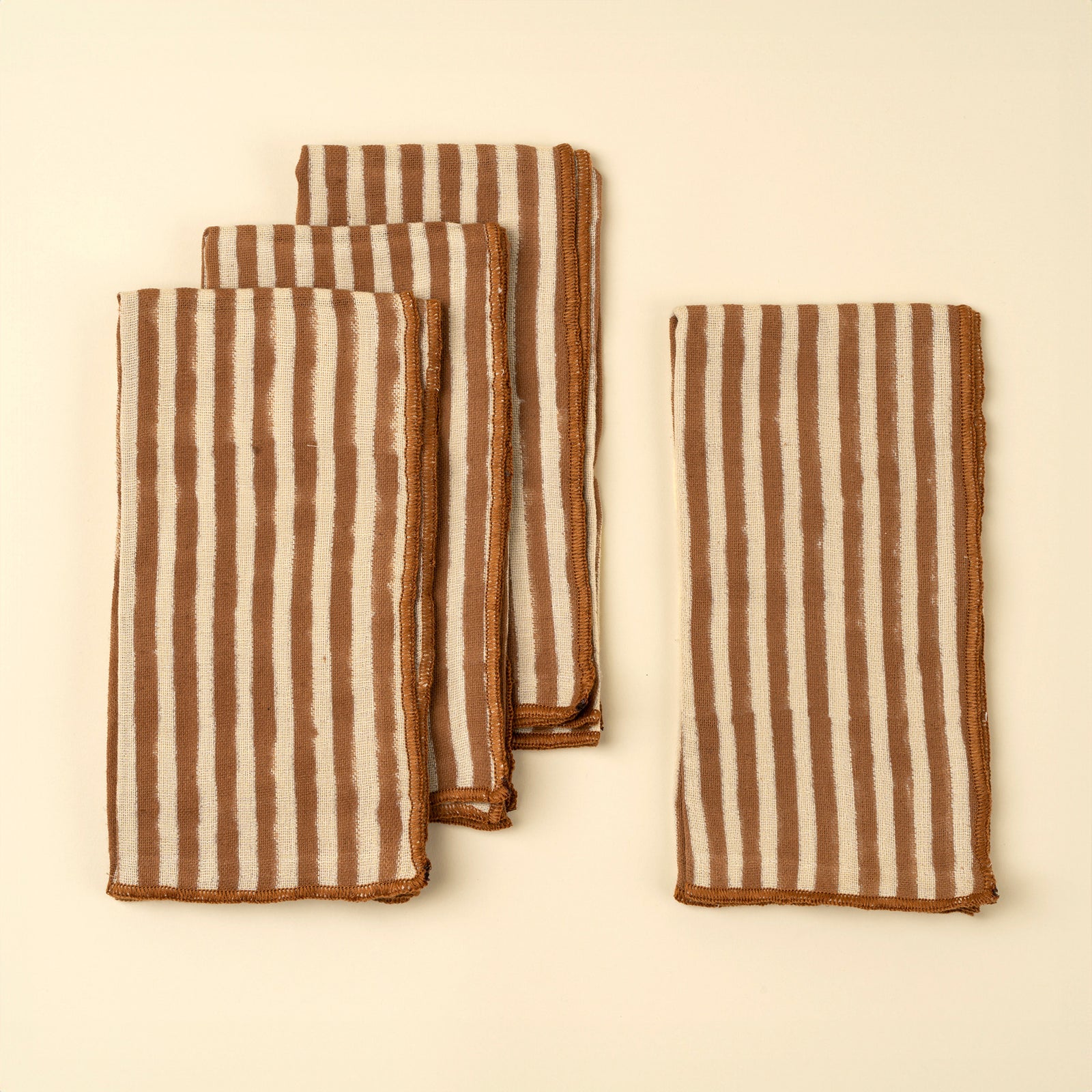 S/4 Terracotta Stripe Napkins