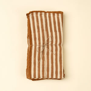 S/4 Terracotta Stripe Napkins